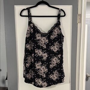Torrid Floral Lace Trim Camisole Top